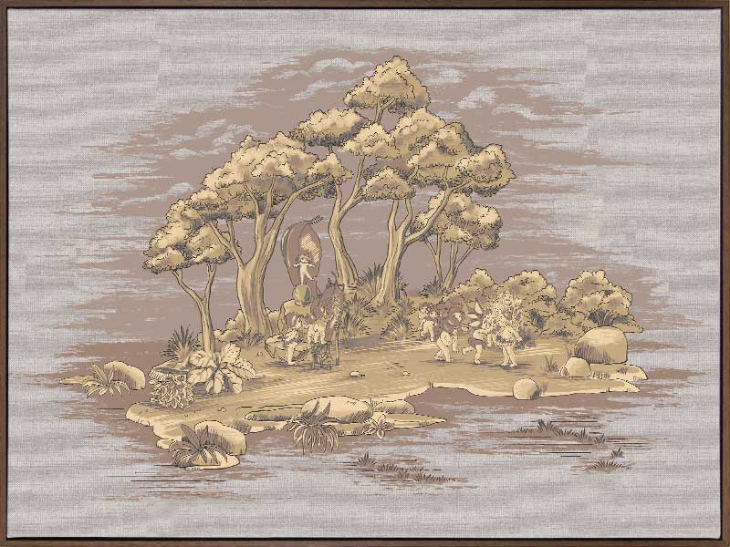 Gathering at Wattle Hollow Mauve Canvas Art Print