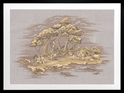 Gathering at Wattle Hollow Mauve Framed Art Print