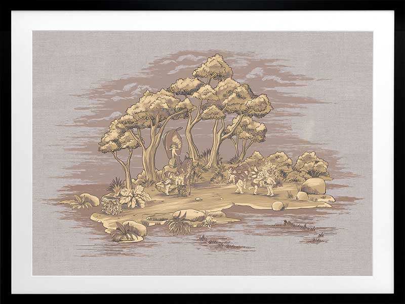 Gathering at Wattle Hollow Mauve Framed Art Print