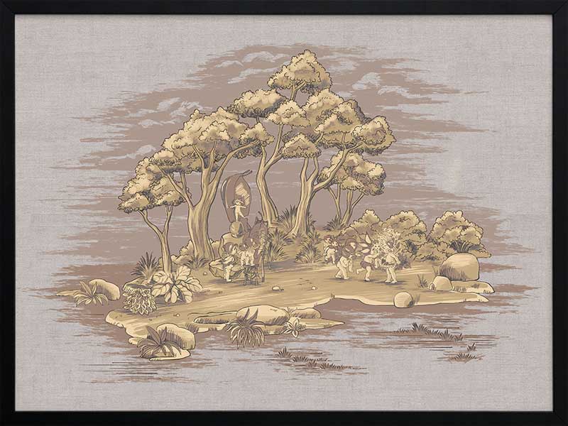 Gathering at Wattle Hollow Mauve Framed Art Print