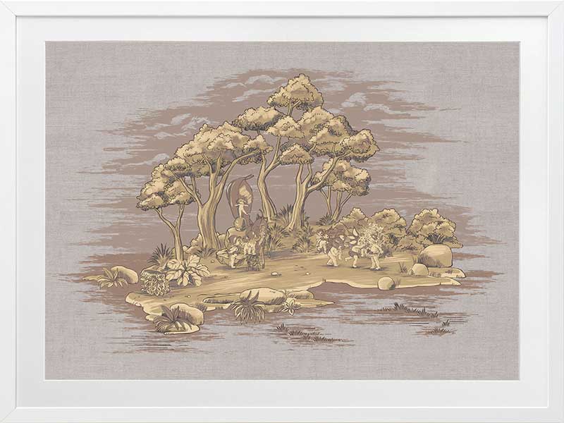 Gathering at Wattle Hollow Mauve Framed Art Print