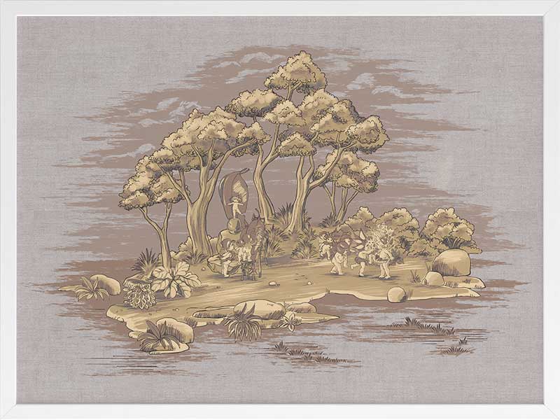 Gathering at Wattle Hollow Mauve Framed Art Print