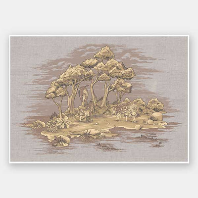 Gathering at Wattle Hollow Mauve Unframed Art Print