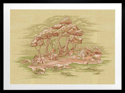 Gathering at Wattle Hollow Light Green Framed Art Print