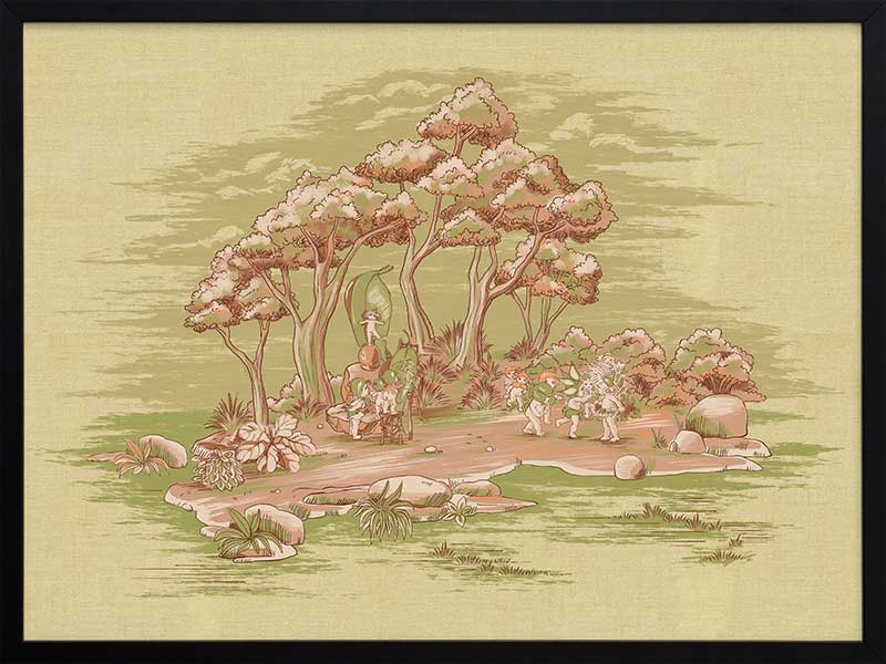 Gathering at Wattle Hollow Light Green Framed Art Print