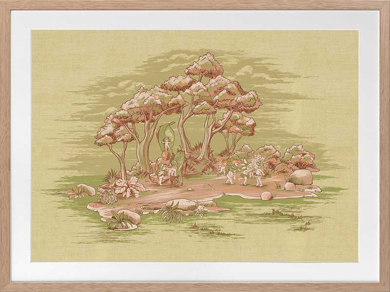 Gathering at Wattle Hollow Light Green Framed Art Print