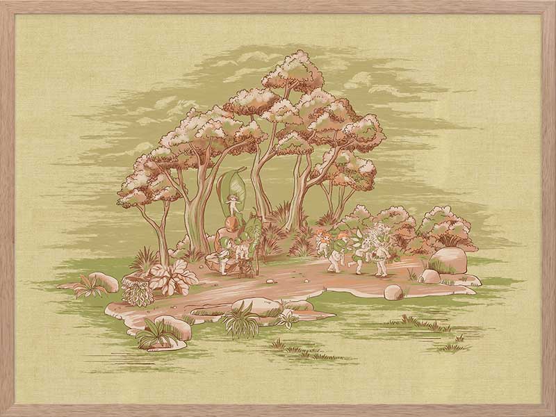 Gathering at Wattle Hollow Light Green Framed Art Print