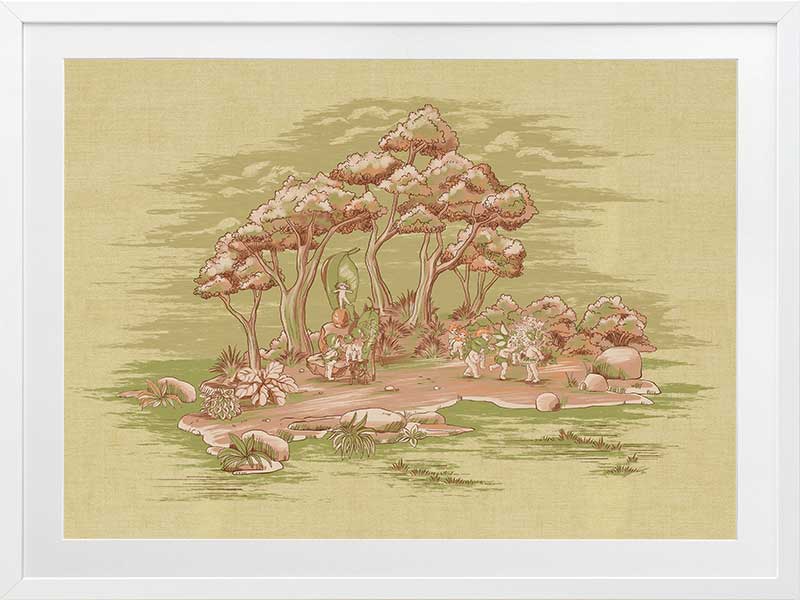 Gathering at Wattle Hollow Light Green Framed Art Print