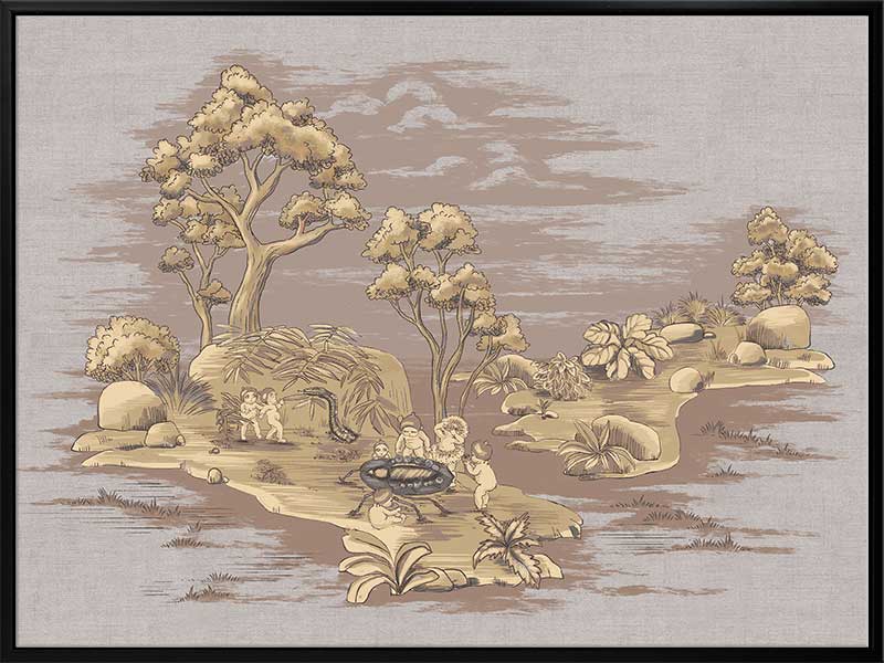 Picnic by the Billabong Mauve Canvas Art Print