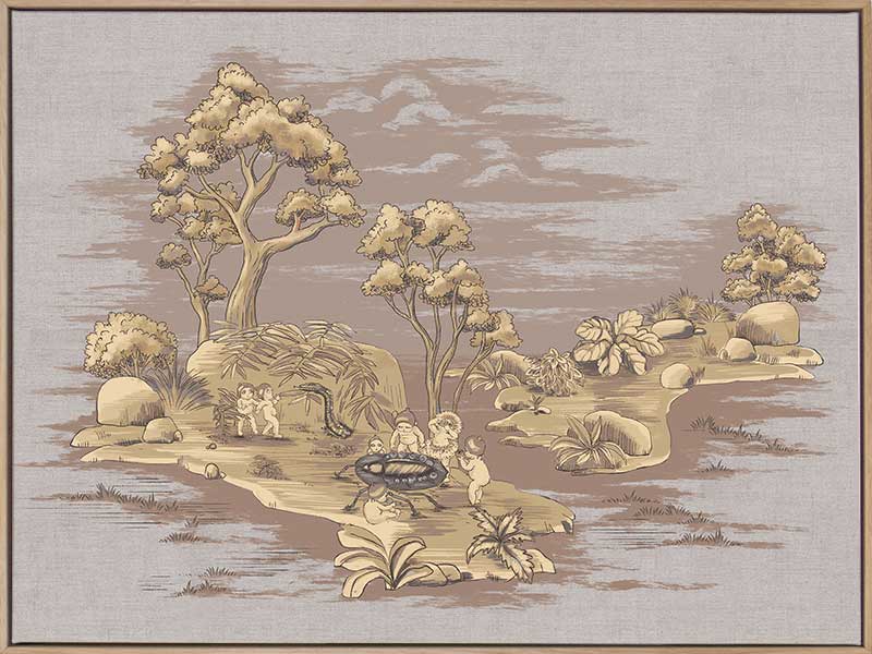 Picnic by the Billabong Mauve Canvas Art Print