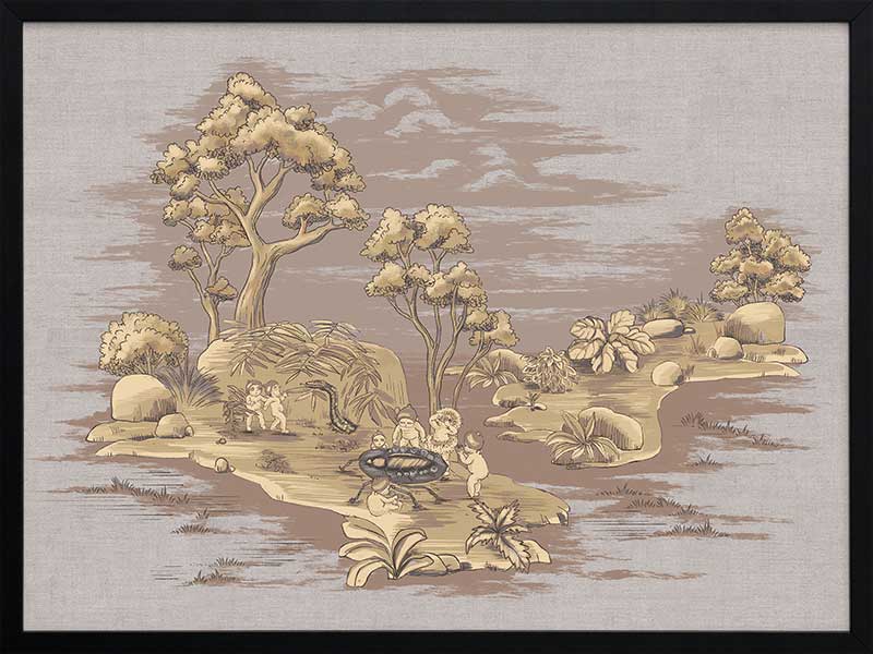 Picnic by the Billabong Mauve Framed Art Print