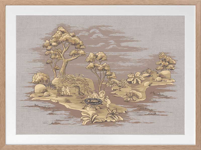 Picnic by the Billabong Mauve Framed Art Print