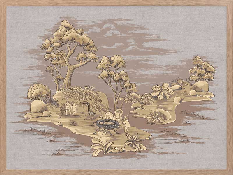 Picnic by the Billabong Mauve Framed Art Print