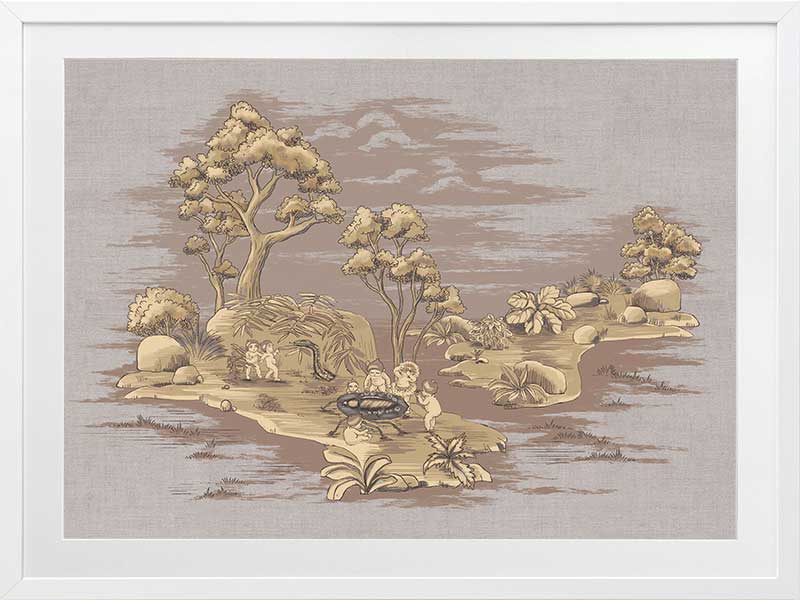 Picnic by the Billabong Mauve Framed Art Print