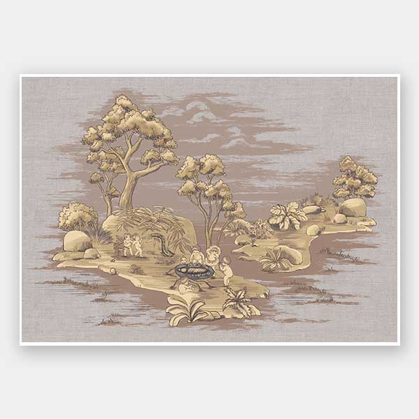 Picnic by the Billabong Mauve Unframed Art Print