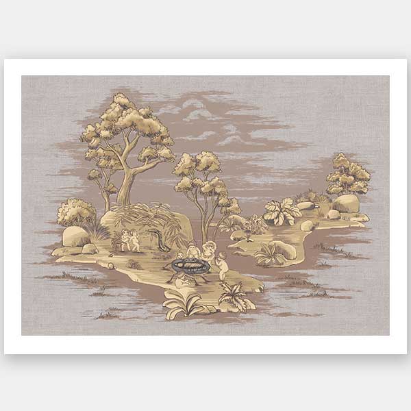 Picnic by the Billabong Mauve Unframed Art Print