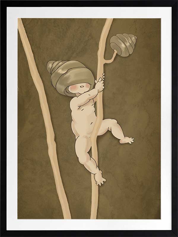 Gumnut Adventures I Brown Framed Art Print
