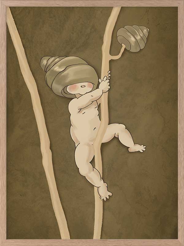 Gumnut Adventures I Brown Framed Art Print