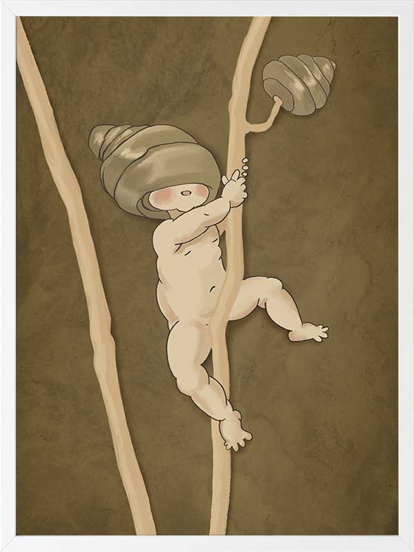 Gumnut Adventures I Brown Framed Art Print