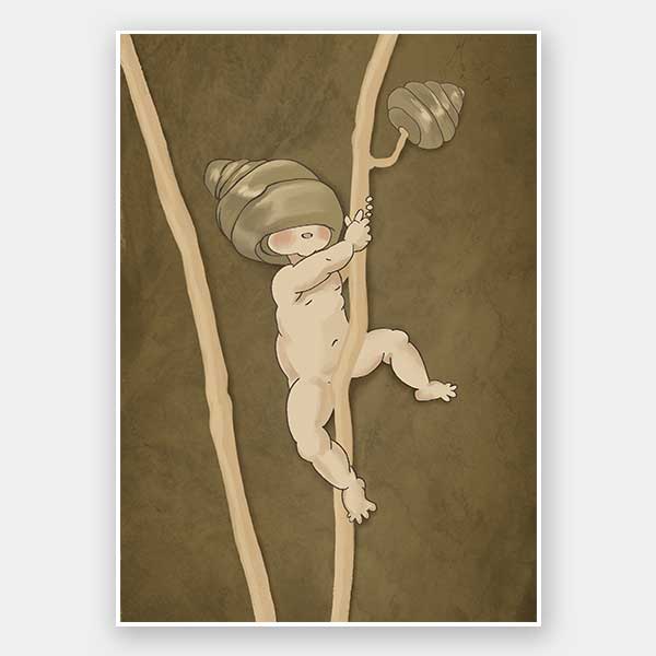 Gumnut Adventures I Brown Unframed Art Print