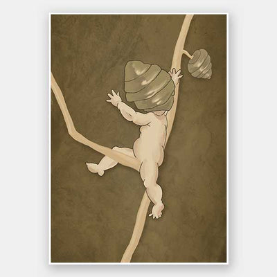Gumnut Adventures III Brown Unframed Art Print