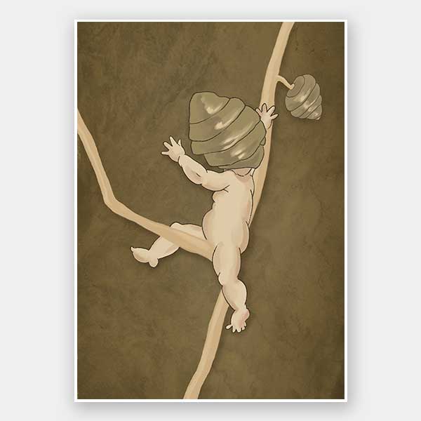 Gumnut Adventures III Brown Unframed Art Print