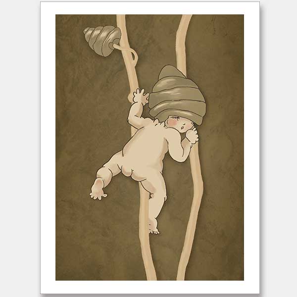 Gumnut Adventures III Brown Unframed Art Print