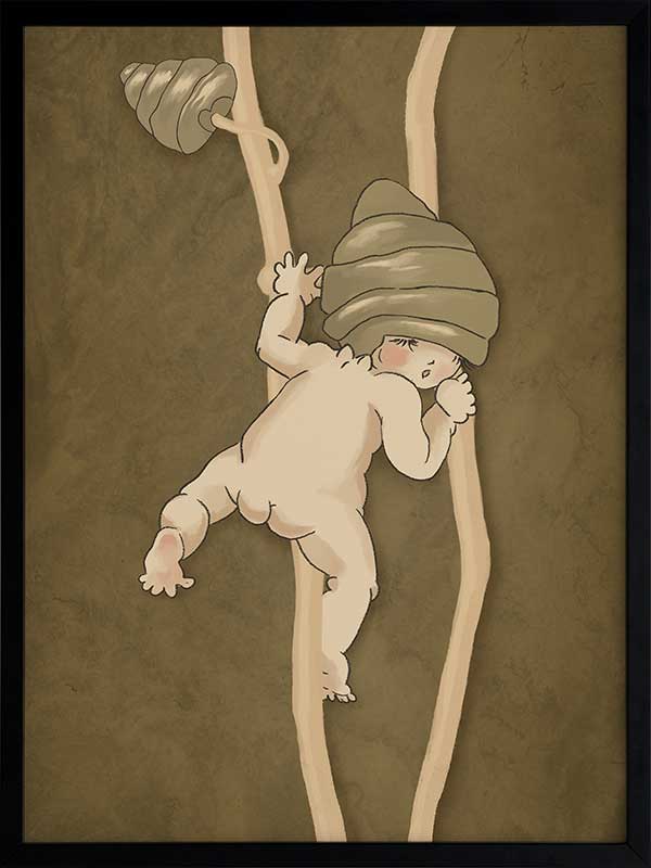 Gumnut Adventures II Brown Framed Art Print