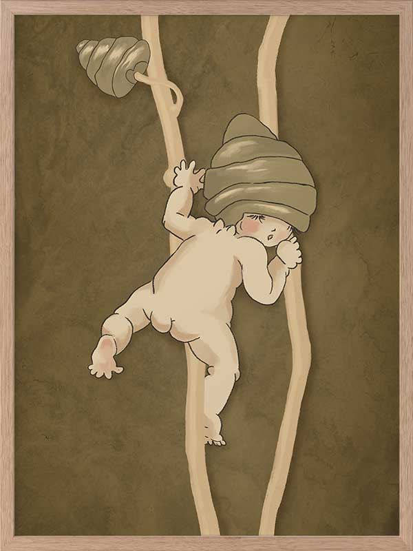 Gumnut Adventures II Brown Framed Art Print