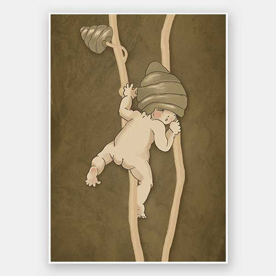 Gumnut Adventures II Brown Unframed Art Print
