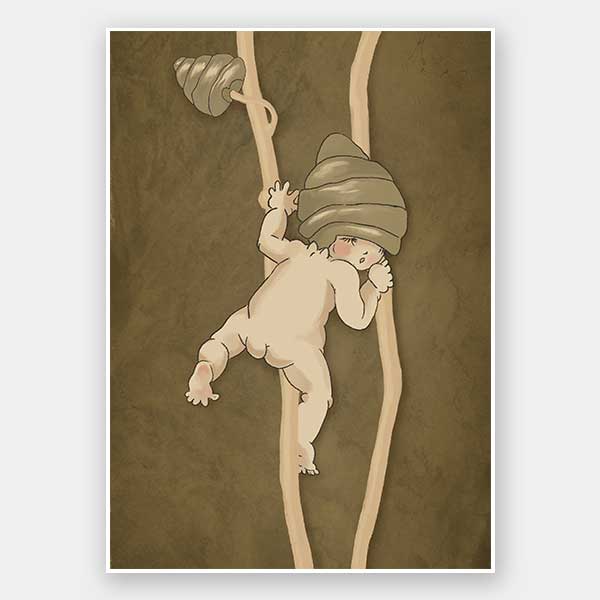 Gumnut Adventures II Brown Unframed Art Print