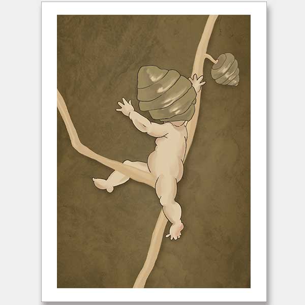 Gumnut Adventures II Brown Unframed Art Print