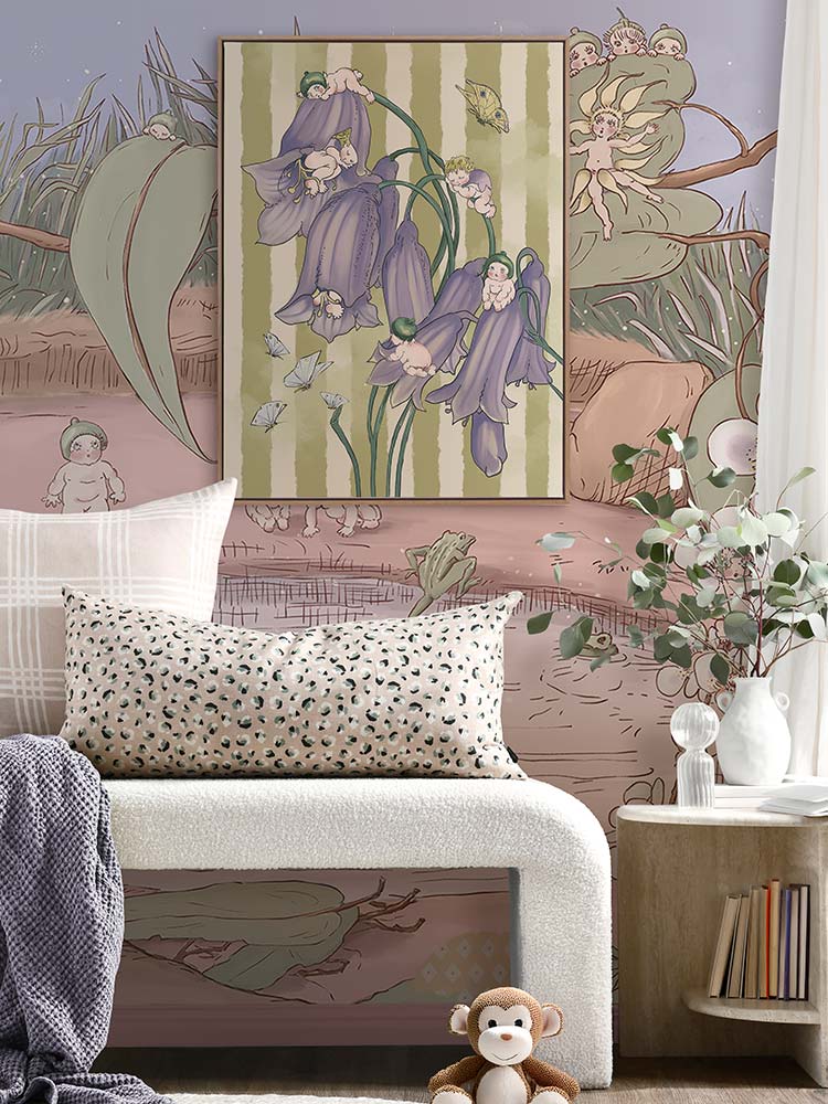 Bellflower Babies Canvas Art Print by May Gibbs | Urban Road