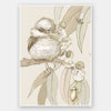 Kookaburra and Company wall art featuring a detailed kookaburra and gumnut babies in a vintage May Gibbs design from the May Gibbs II Wall Art Collection.