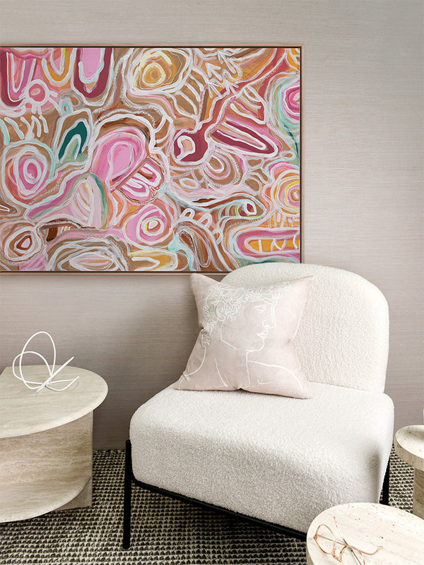 Message Sticks Pink Canvas Art Print  | Lifestyle