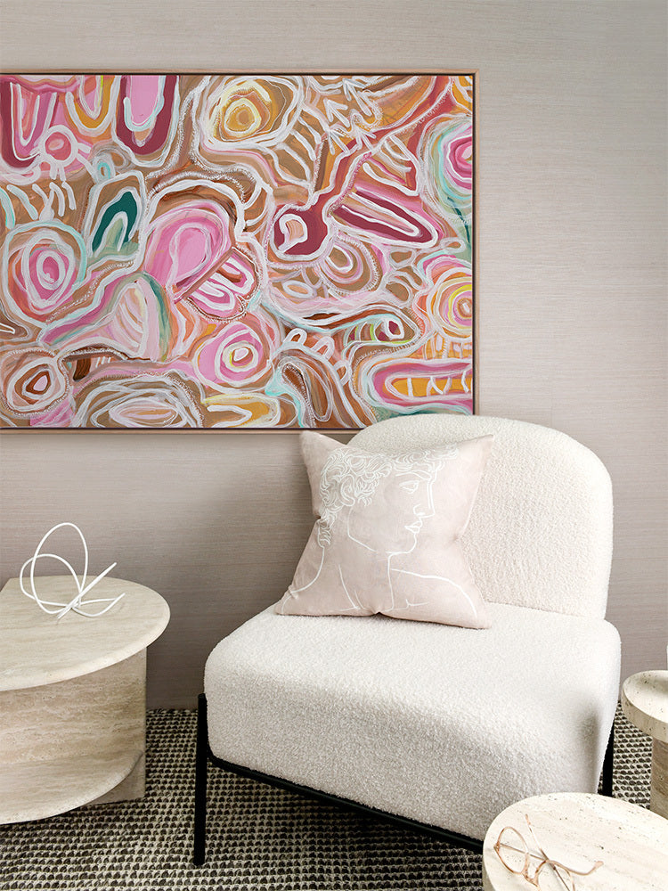 Message Sticks Pink Canvas Art Print  | Lifestyle