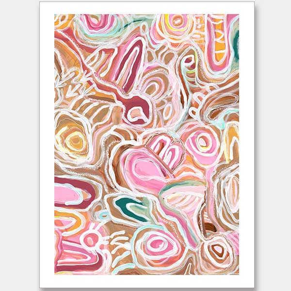 Message Sticks Pink Unframed Art Print 