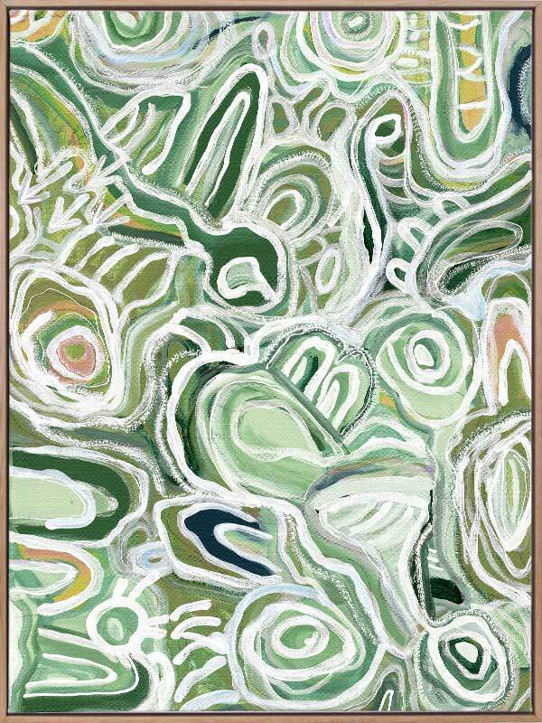 Message Sticks Green Canvas Art Print 