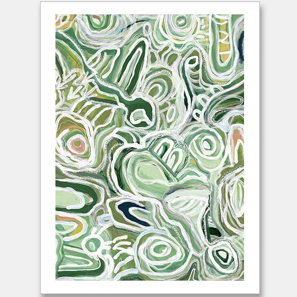Message Sticks Green Unframed Art Print 