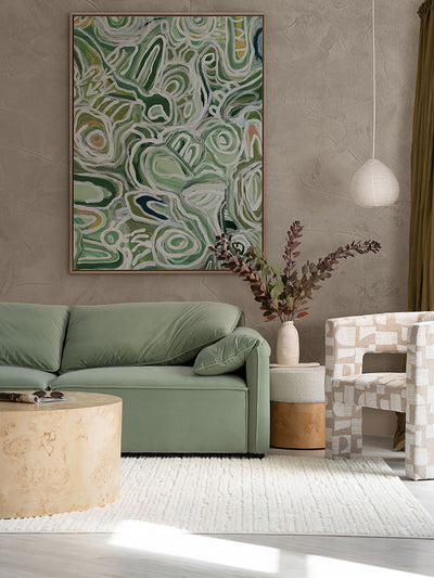 Message Sticks Green Canvas Art Print  | Lifestyle