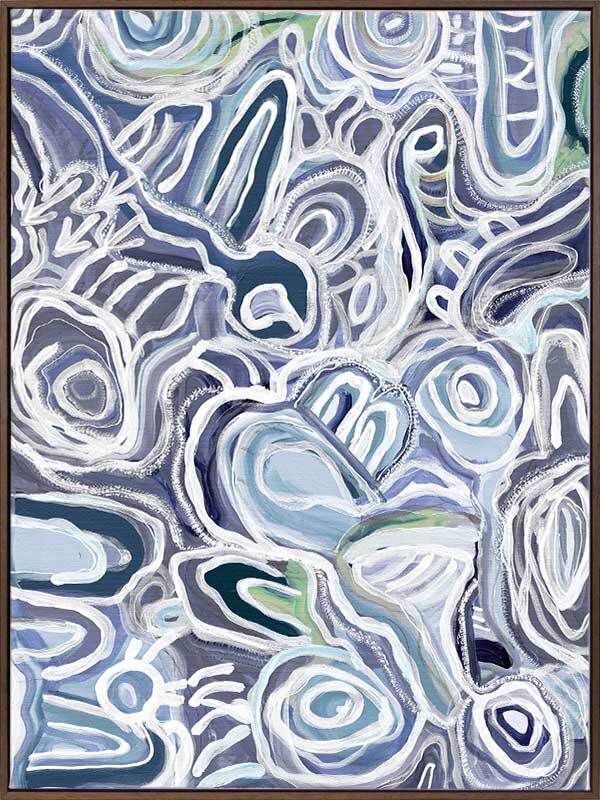 Message Sticks Blue Canvas Art Print 