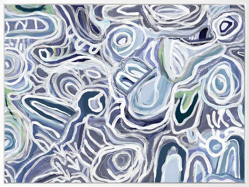 Message Sticks Blue Canvas Art Print 