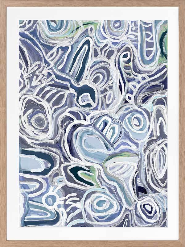 Message Sticks Blue Framed Art Print 