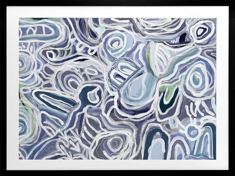 Message Sticks Blue Framed Art Print 