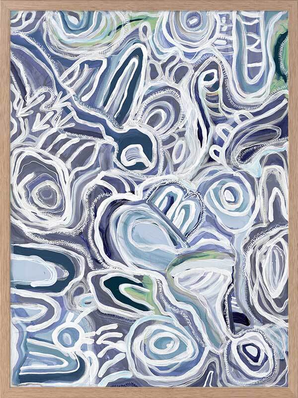 Message Sticks Blue Framed Art Print 