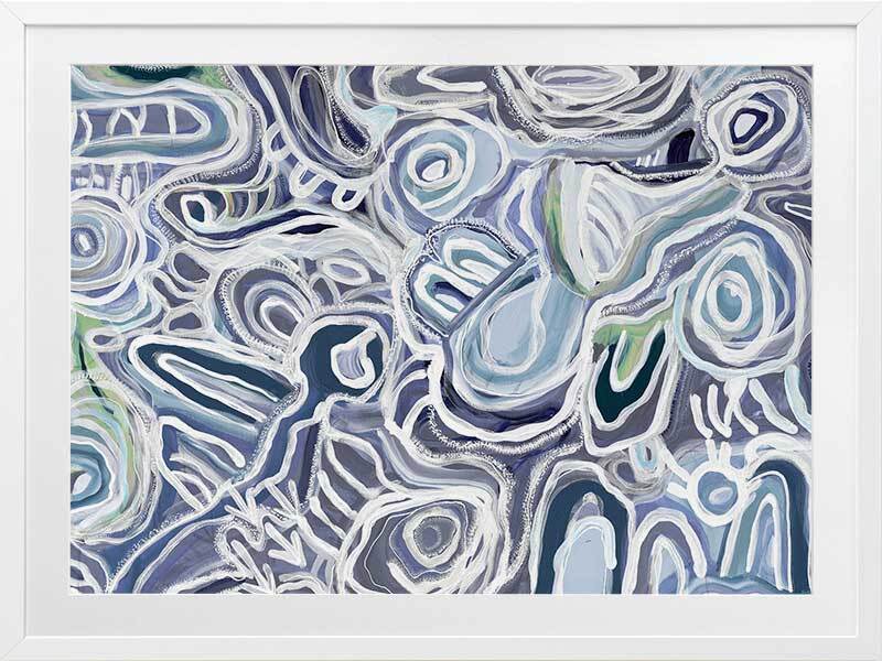 Message Sticks Blue Framed Art Print 