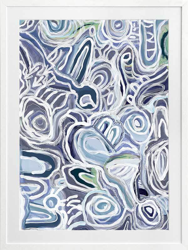 Message Sticks Blue Framed Art Print 