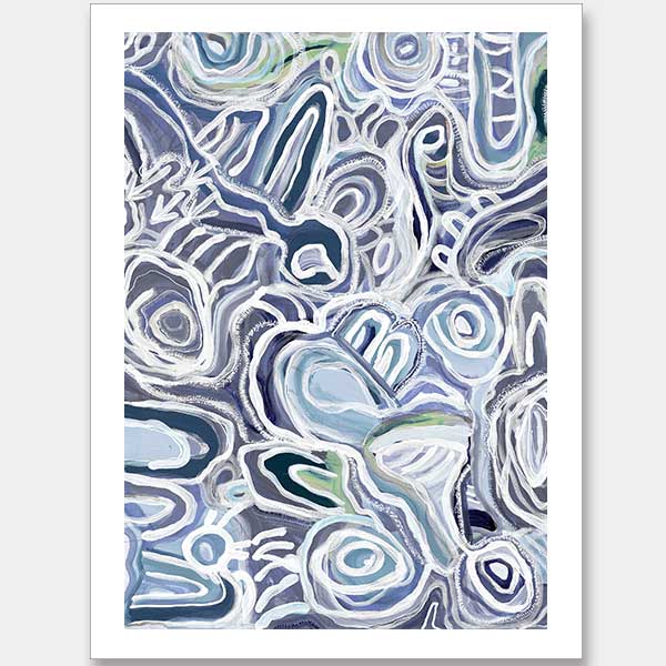 Message Sticks Blue Unframed Art Print 