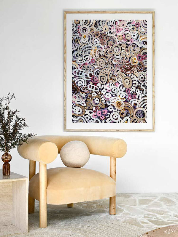 Connectedness Pink Framed Art Print  | Lifestyle