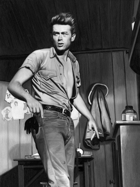 James Dean Mono Canvas Art Print